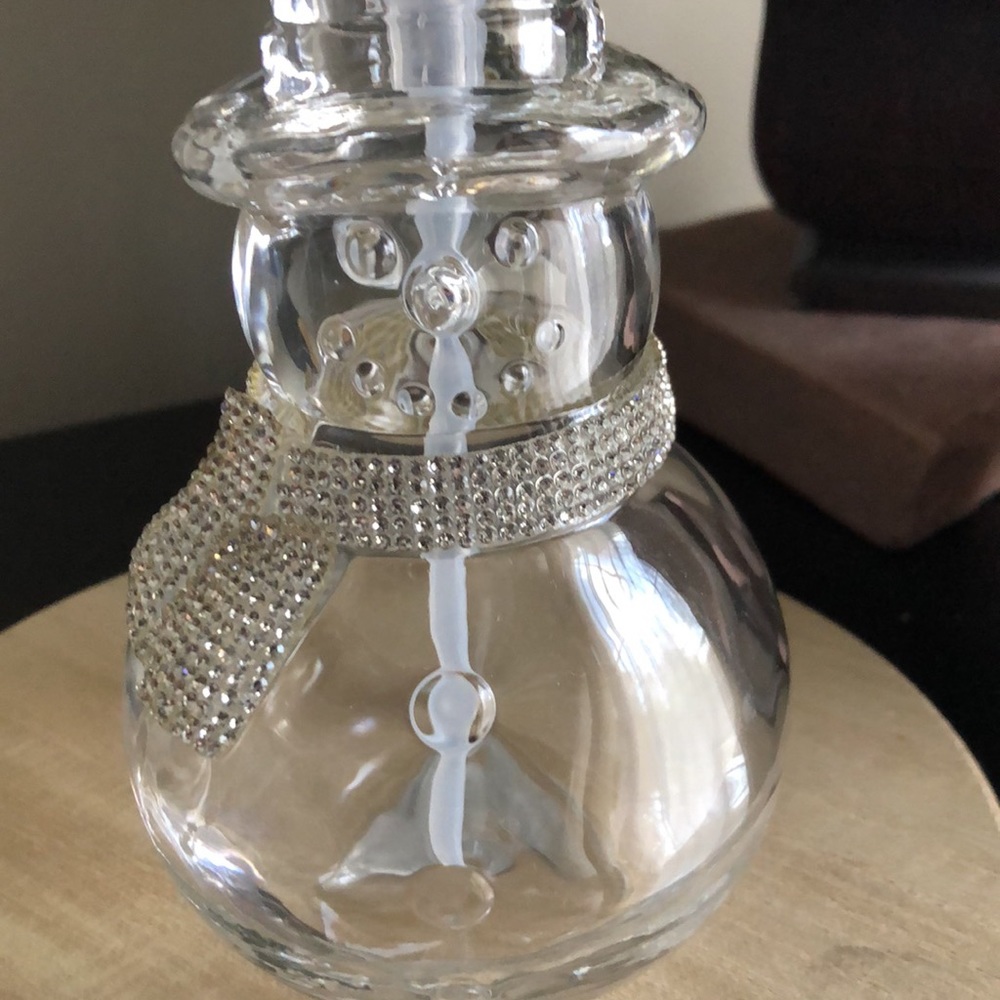 Glass Snowman Soap Lotion Dispenser Bathroom Kitchen Home Decor